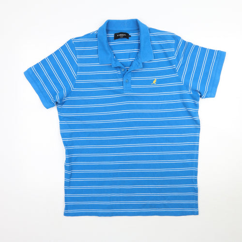 Kangol Mens Blue Striped   Polo Size XL
