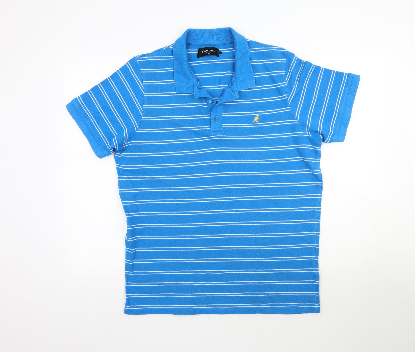 Kangol Mens Blue Striped   Polo Size XL