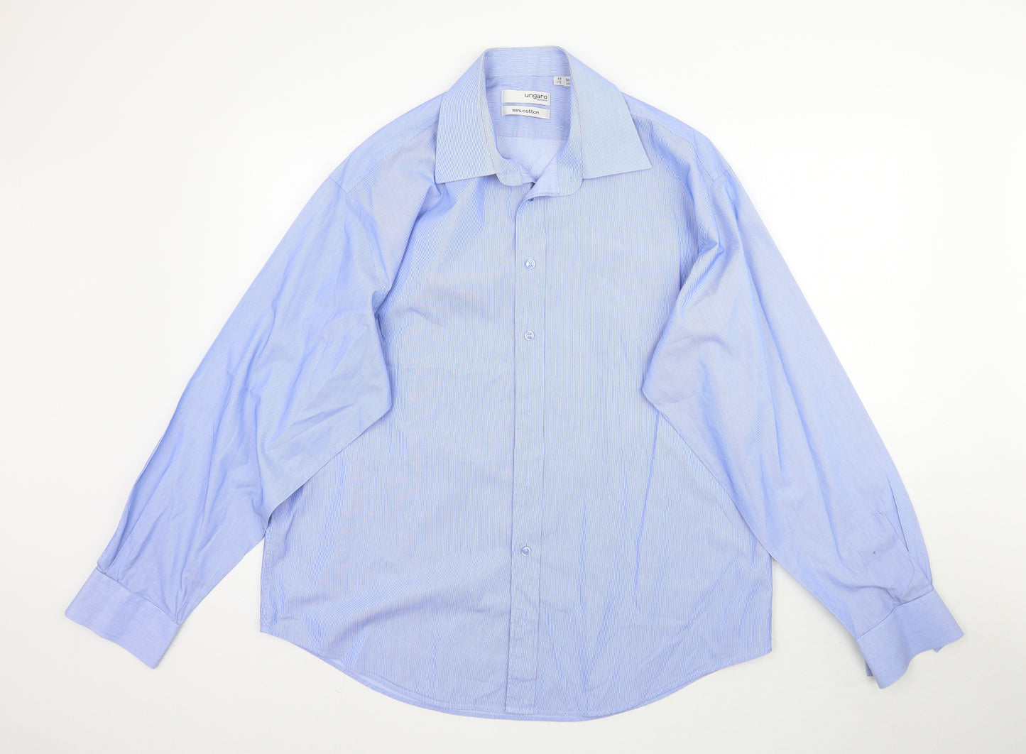 Ungaro Mens Blue    Dress Shirt Size 17.5