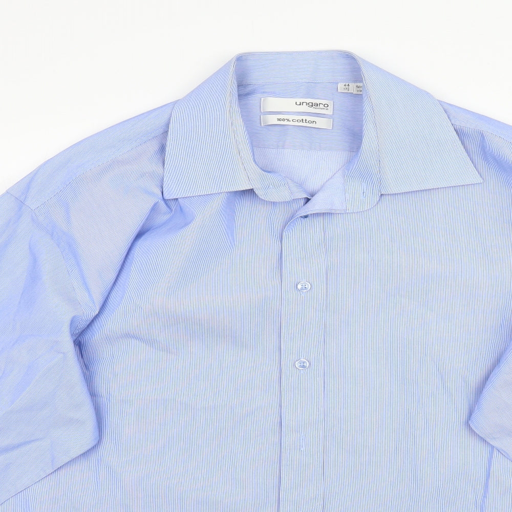 Ungaro Mens Blue    Dress Shirt Size 17.5