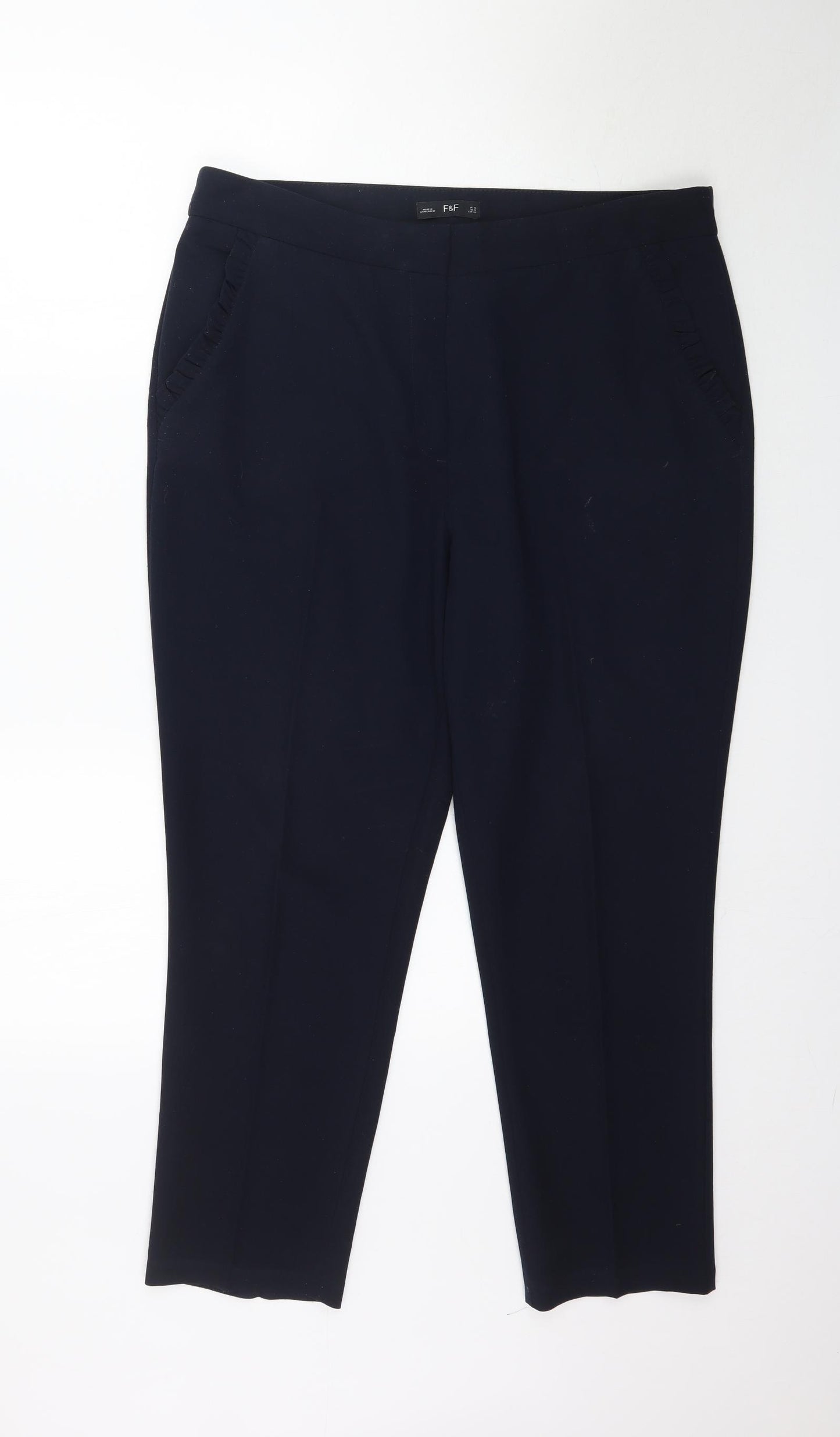 F&F Womens Blue   Trousers  Size 16 L26 in - Work Office