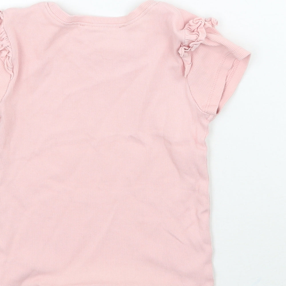 George Girls Pink   Basic T-Shirt Size 4-5 Years