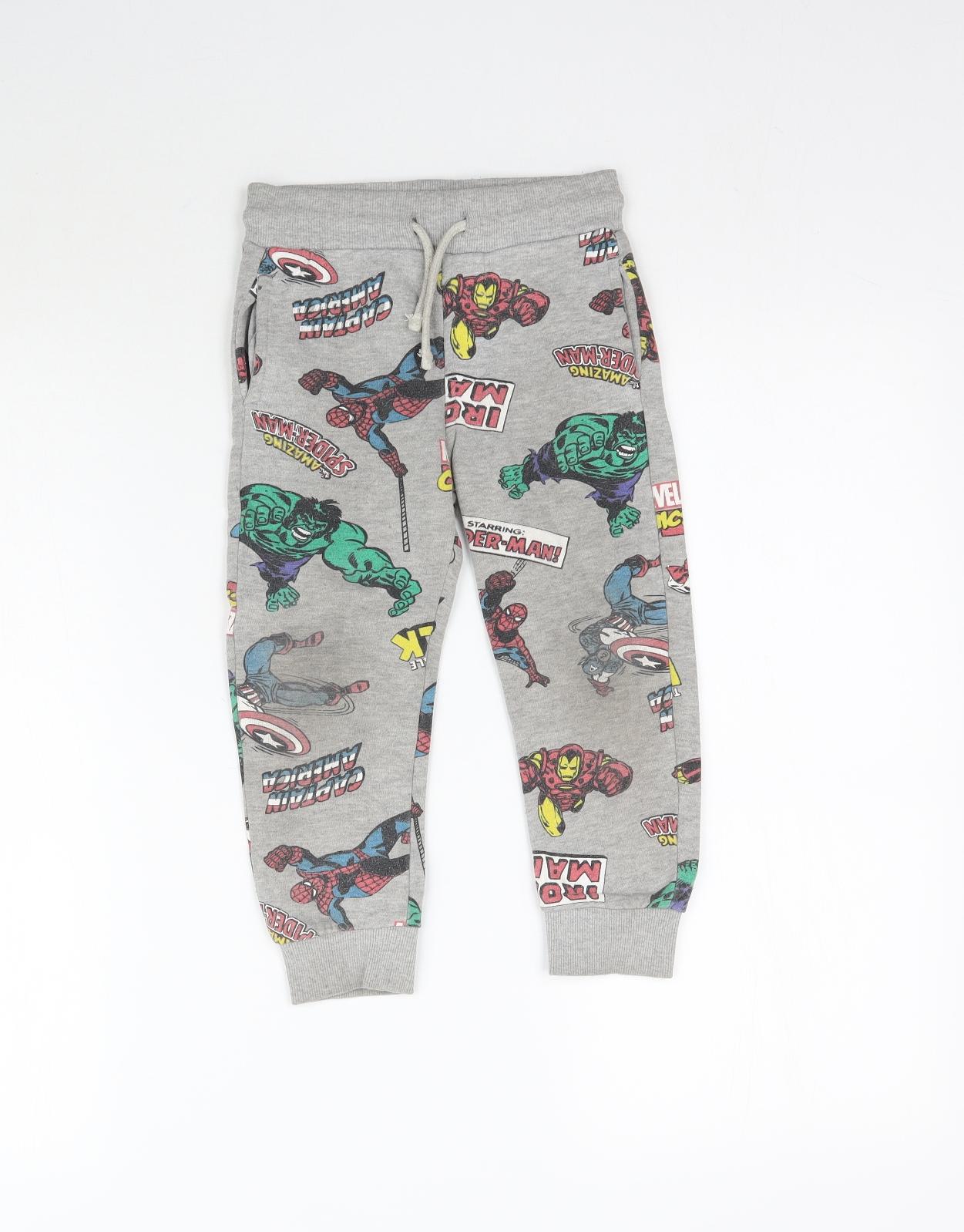 Marvel Boys Grey   Jogger Trousers Size 3-4 Years