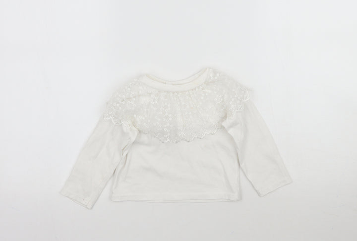 Com-ix Girls White   Basic T-Shirt Size 3 Years