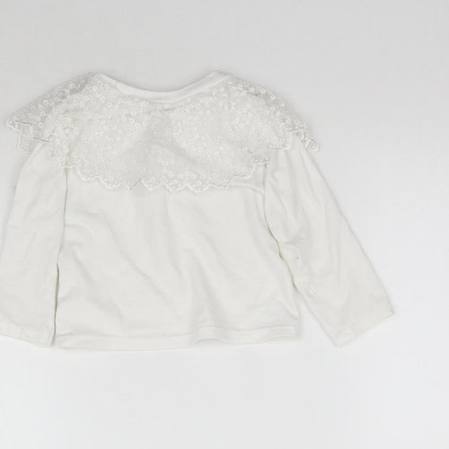 Com-ix Girls White   Basic T-Shirt Size 3 Years