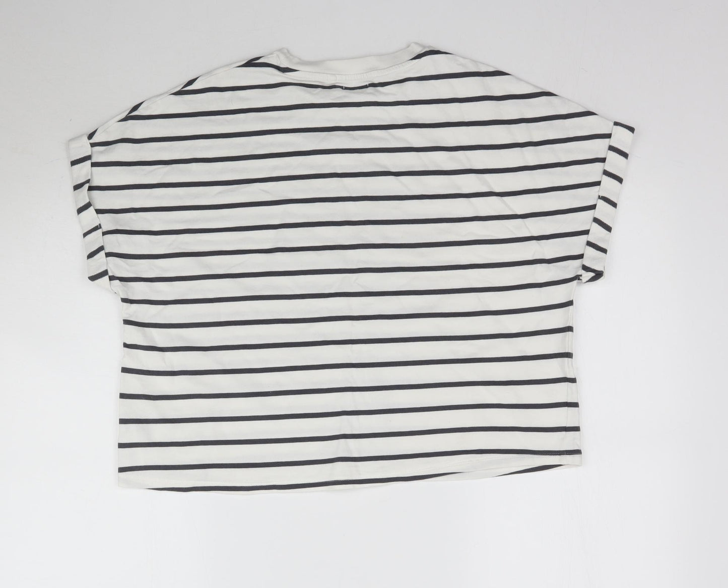 NEXT Girls White Striped  Basic T-Shirt Size 13 Years