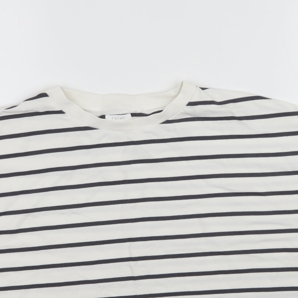 NEXT Girls White Striped  Basic T-Shirt Size 13 Years