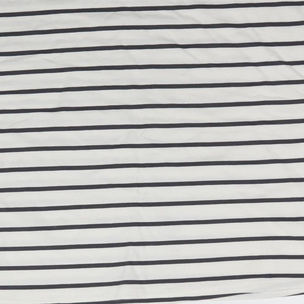 NEXT Girls White Striped  Basic T-Shirt Size 13 Years