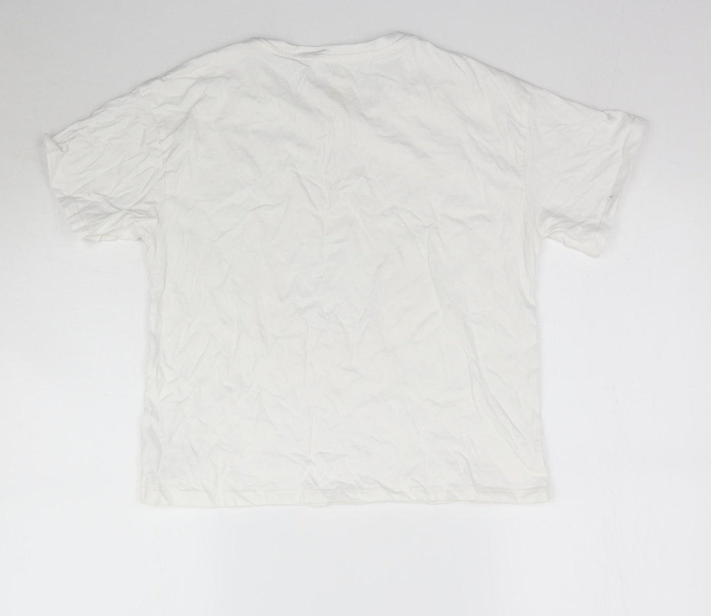 NEXT Girls White   Basic T-Shirt Size 13 Years  - Be bright be happy be you
