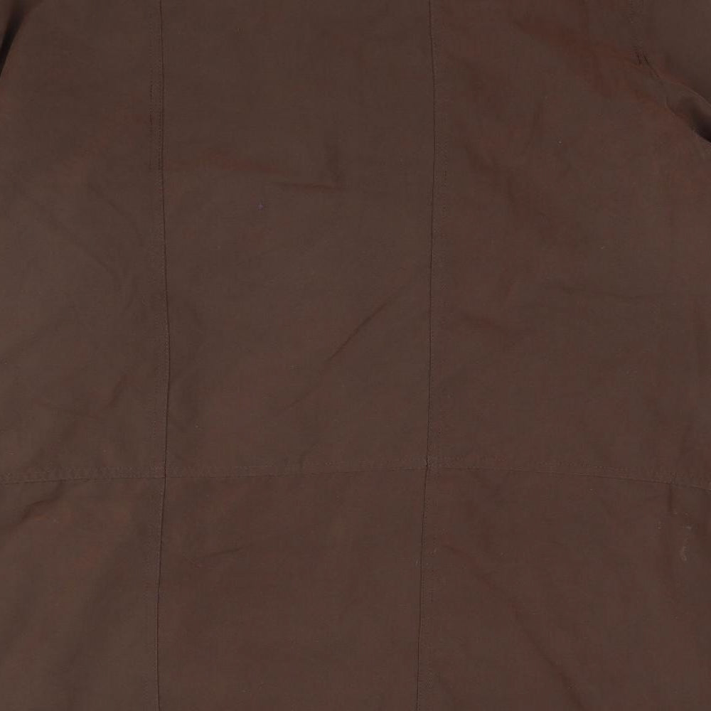 Damart Womens Brown   Overcoat Coat Size 24  - Faux fur Collar