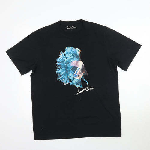 Lost Soles Mens Black    T-Shirt Size XL  - Fish