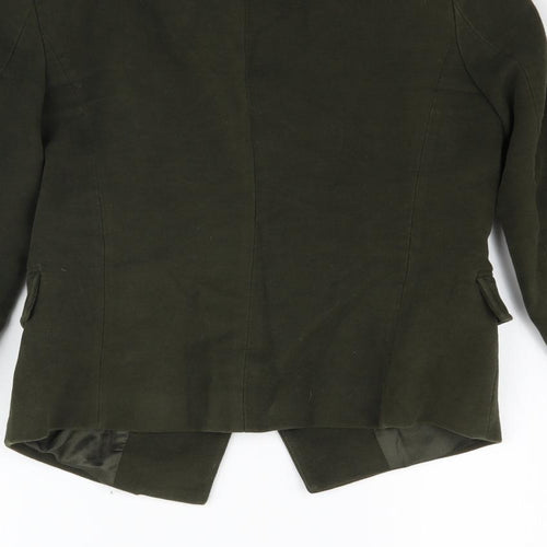 Zara Womens Green   Jacket Blazer Size M  - Gold Detailed collar