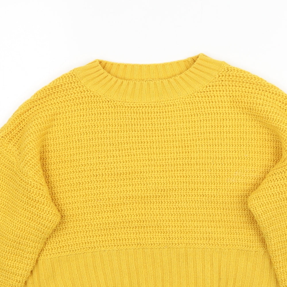 New Look Girls Yellow  Knit Pullover Jumper Size 12-13 Years
