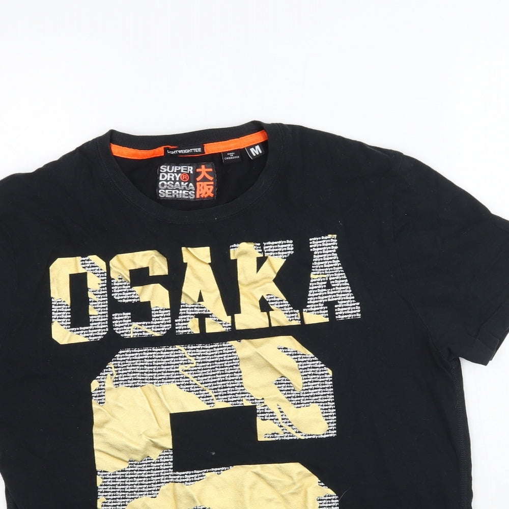 Superdry Mens Black    T-Shirt Size M  - Osaka 6