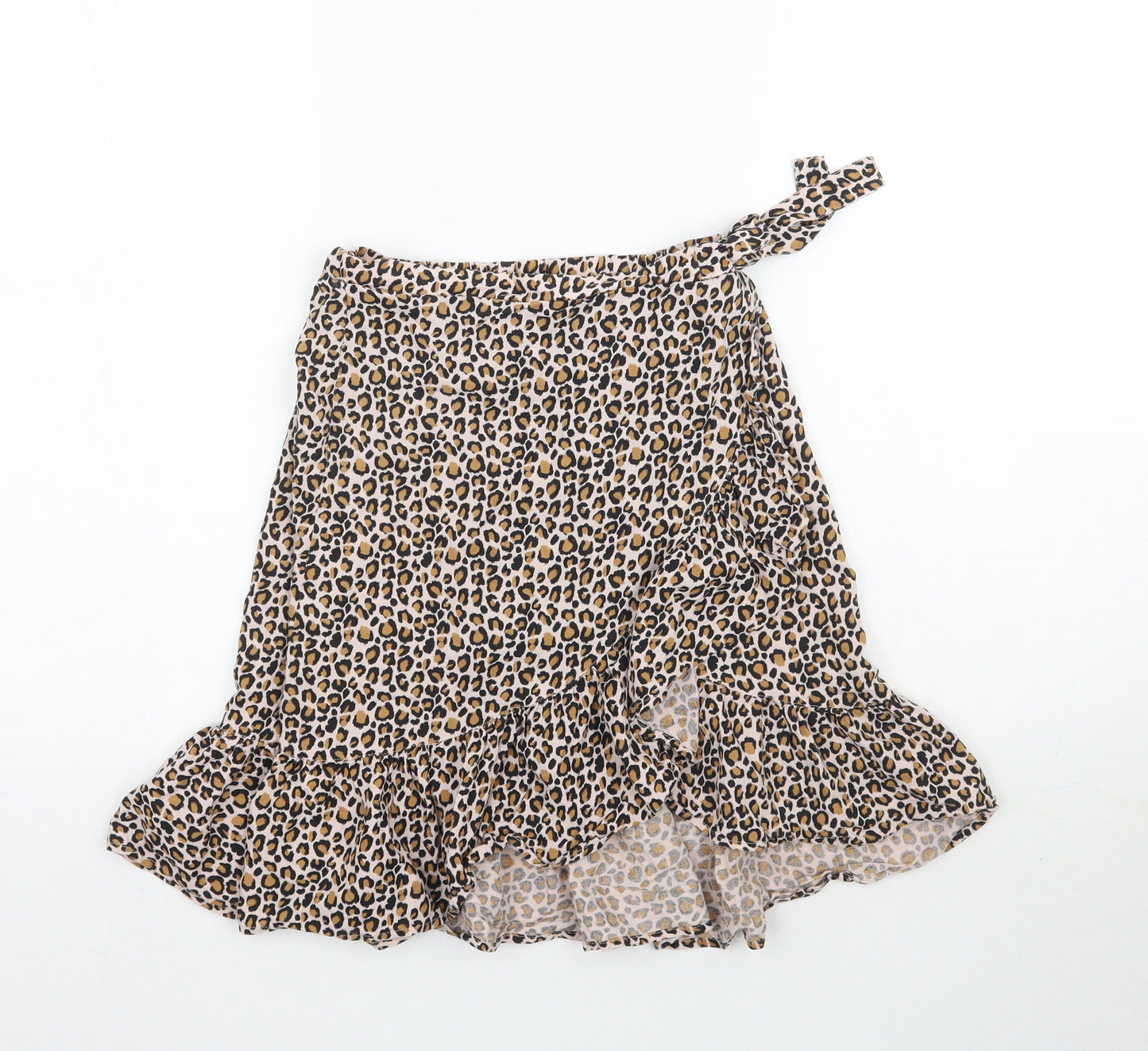 NEXT Girls Multicoloured Animal Print  Wrap Skirt Size 7 Years - Leopard Print