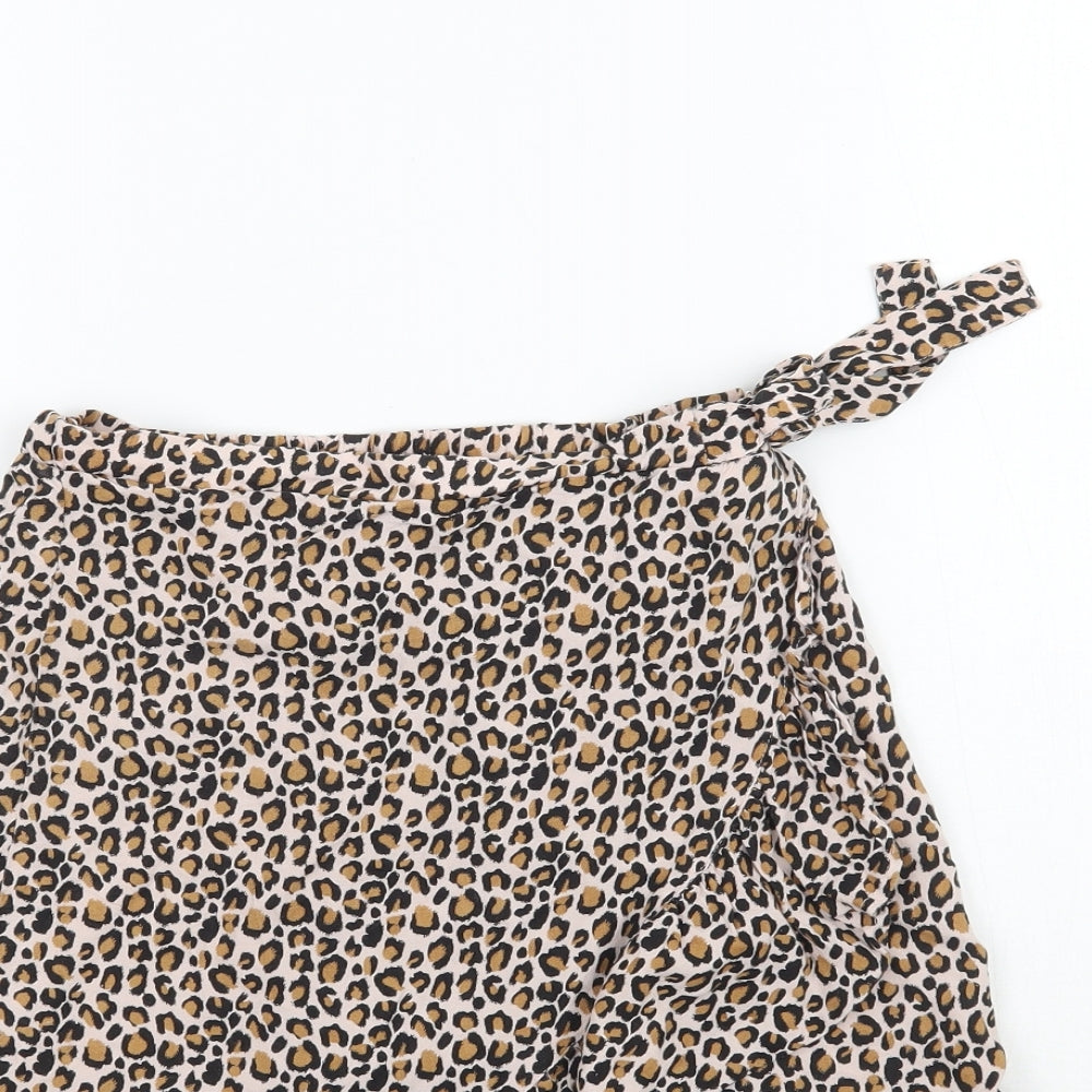 NEXT Girls Multicoloured Animal Print  Wrap Skirt Size 7 Years - Leopard Print