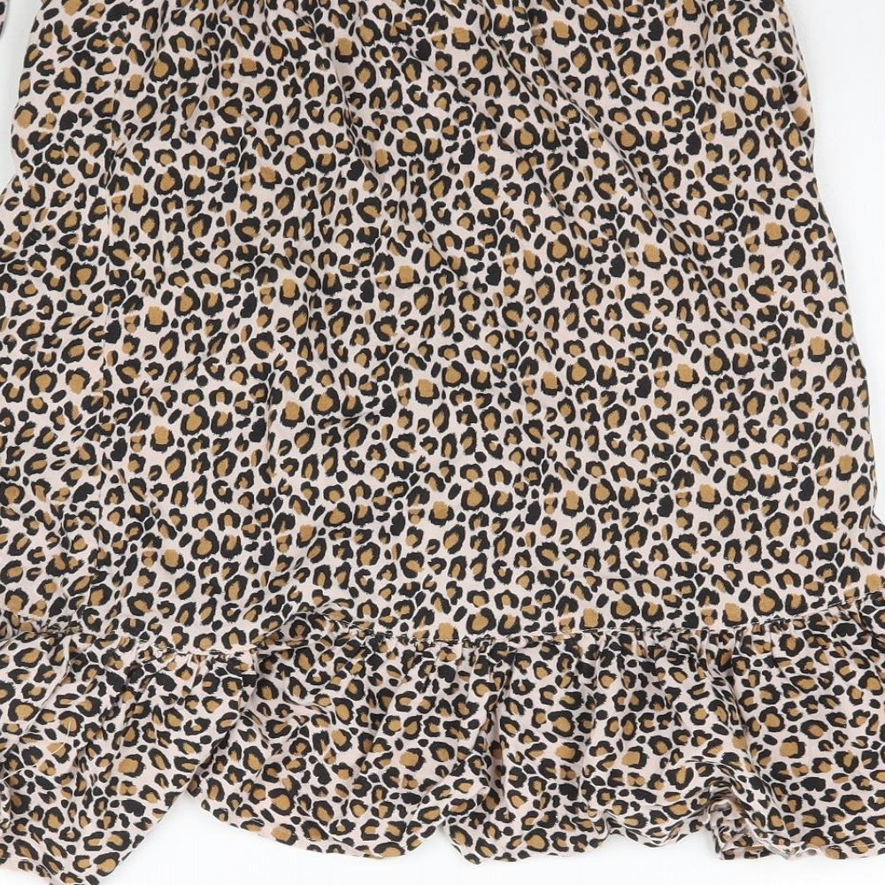 NEXT Girls Multicoloured Animal Print  Wrap Skirt Size 7 Years - Leopard Print