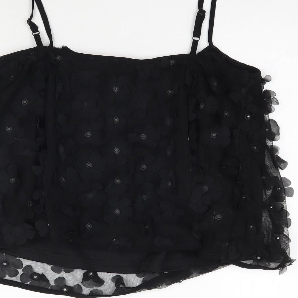Pink Soda Womens Black   Camisole Blouse Size 8