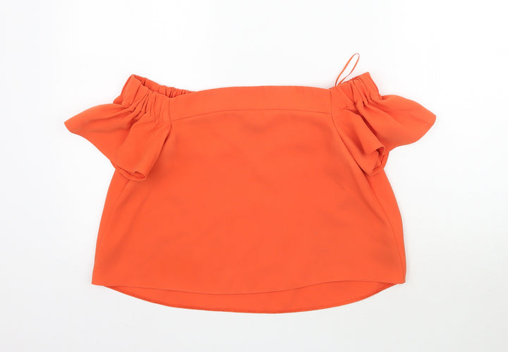 Topshop Womens Orange   Basic Blouse Size 8