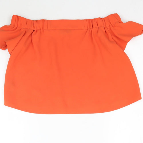 Topshop Womens Orange   Basic Blouse Size 8