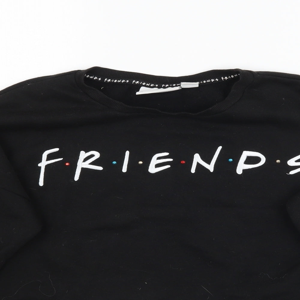 Primark Girls Black   Cape Sweatshirt Size 10-11 Years  - Friends