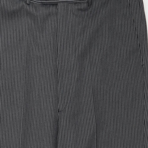 Preworn Womens Grey Striped  Trousers  Size L L23 in