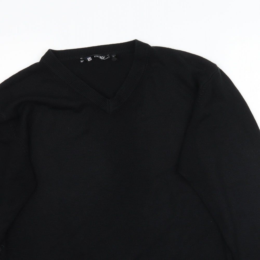 Vintage Womens Black  Knit Pullover Jumper Size L