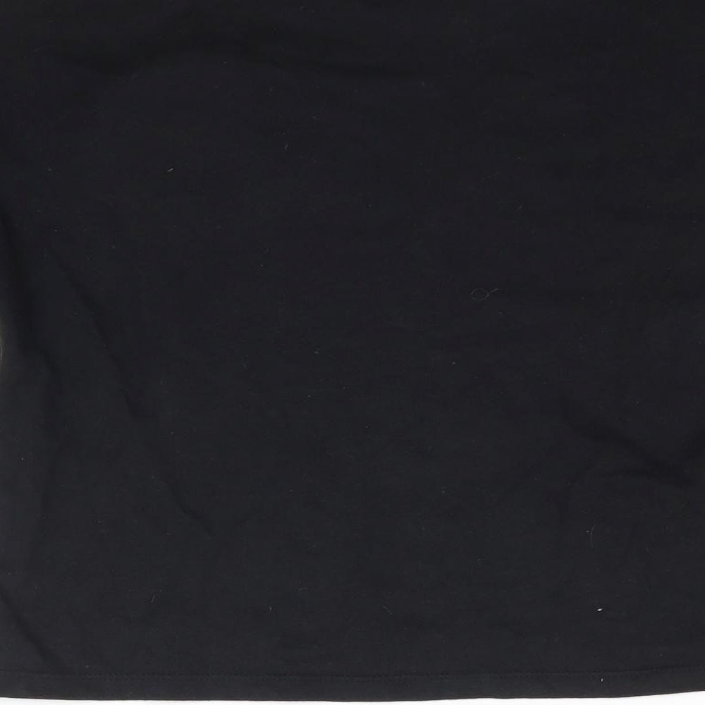 Zara Womens Black   Basic T-Shirt Size 8  - Smiley Face