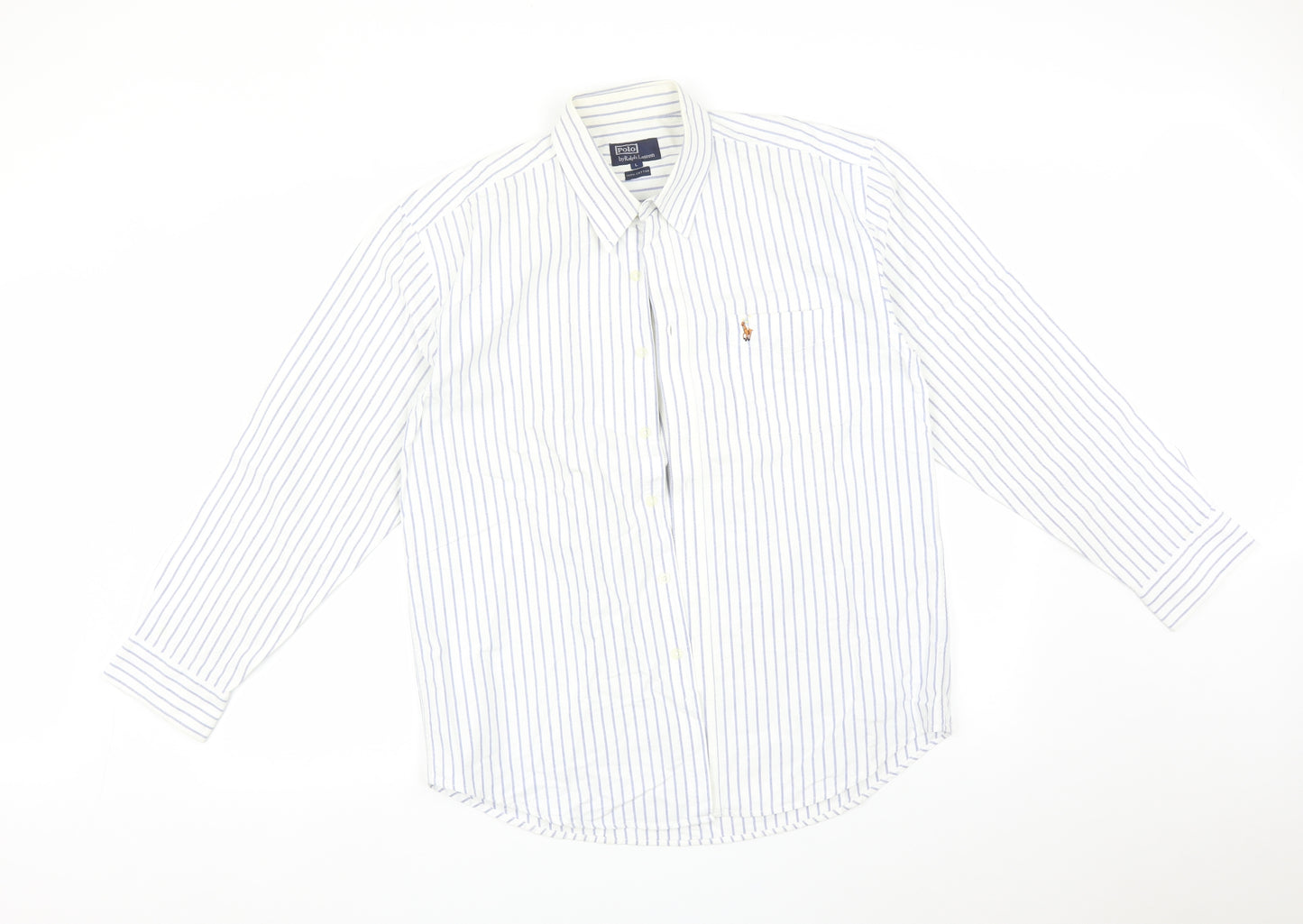Ralph Lauren Mens Multicoloured Striped   Dress Shirt Size L
