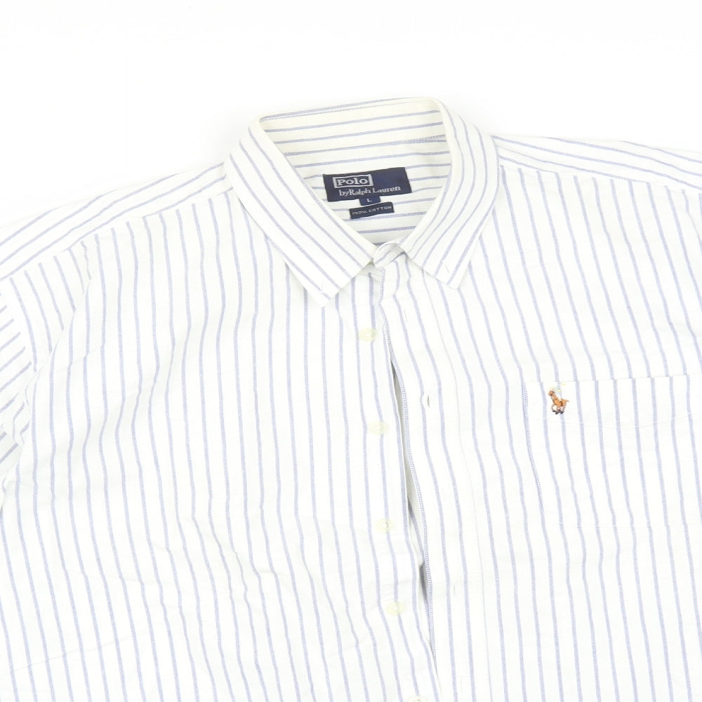 Ralph Lauren Mens Multicoloured Striped   Dress Shirt Size L