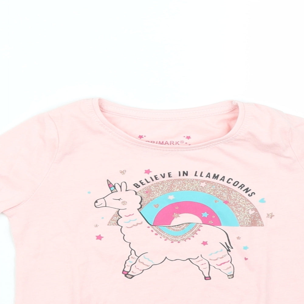 Primark Girls Pink   Basic T-Shirt Size 3-4 Years