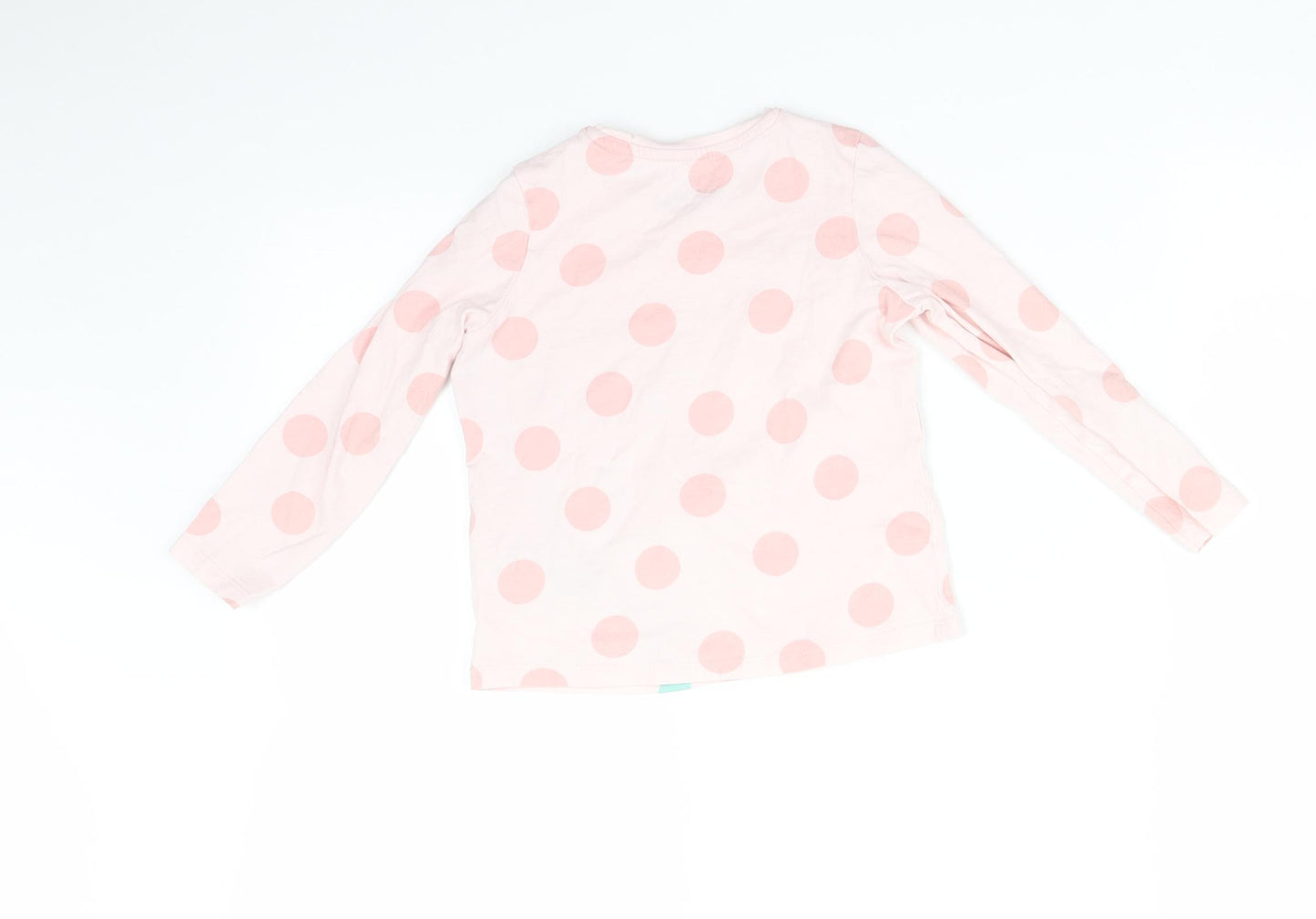 M&S Girls Pink Polka Dot  Basic T-Shirt Size 4-5 Years