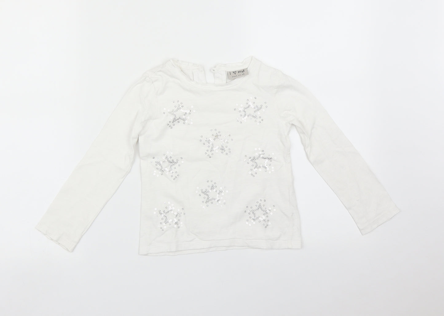 NEXT Girls White   Basic T-Shirt Size 3-4 Years