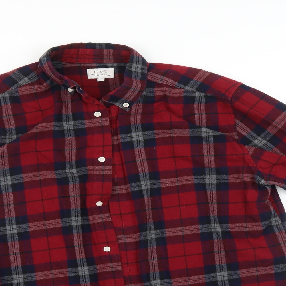 NEXT Mens Multicoloured Check   Button-Up Size M
