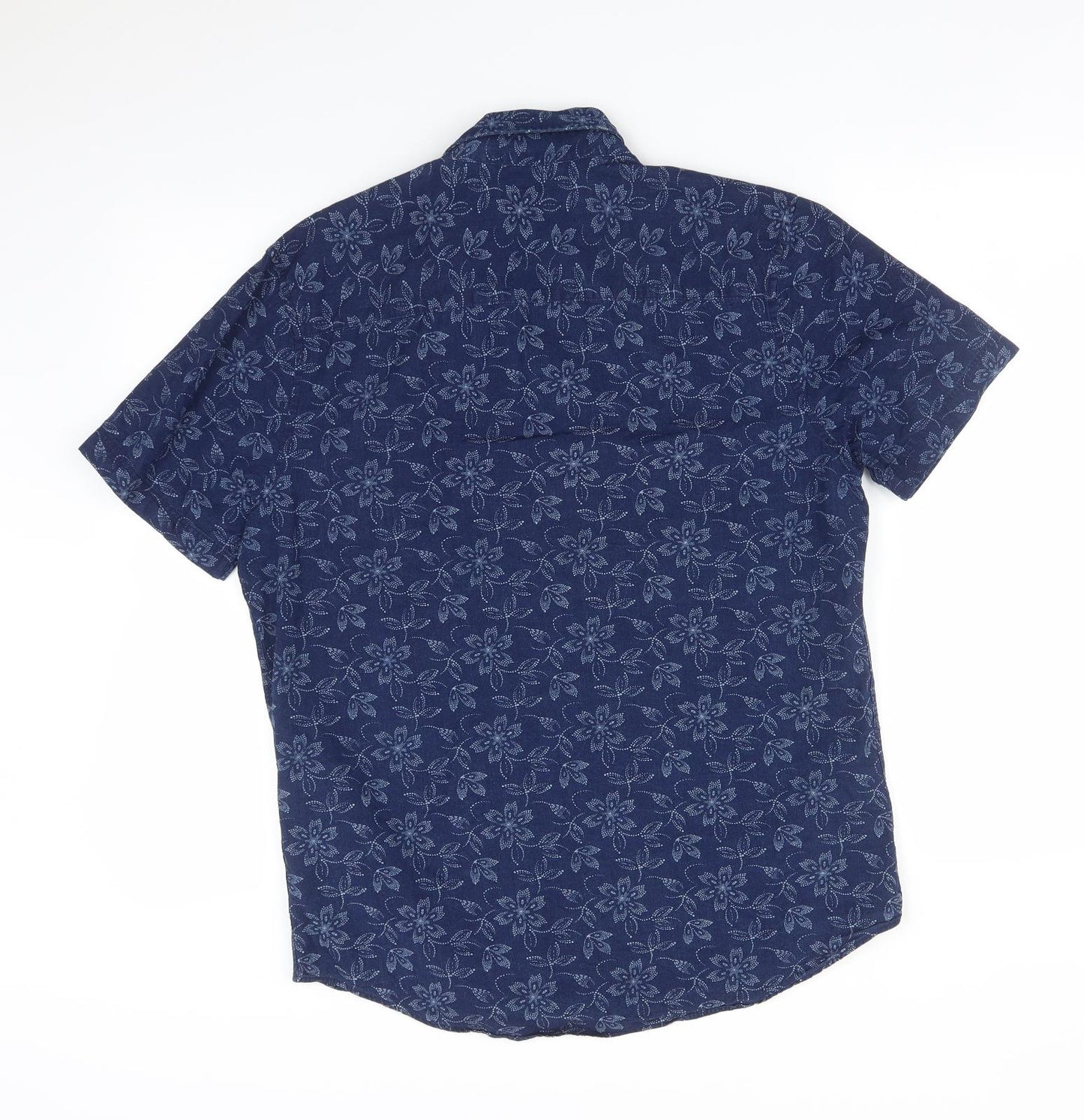 NEXT Mens Blue Floral   Button-Up Size M