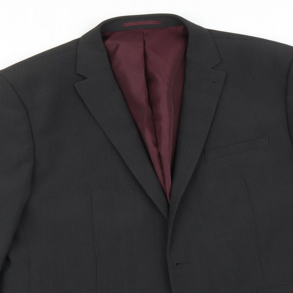 Fellini Traveller Mens Black   Jacket Suit Jacket Size 46