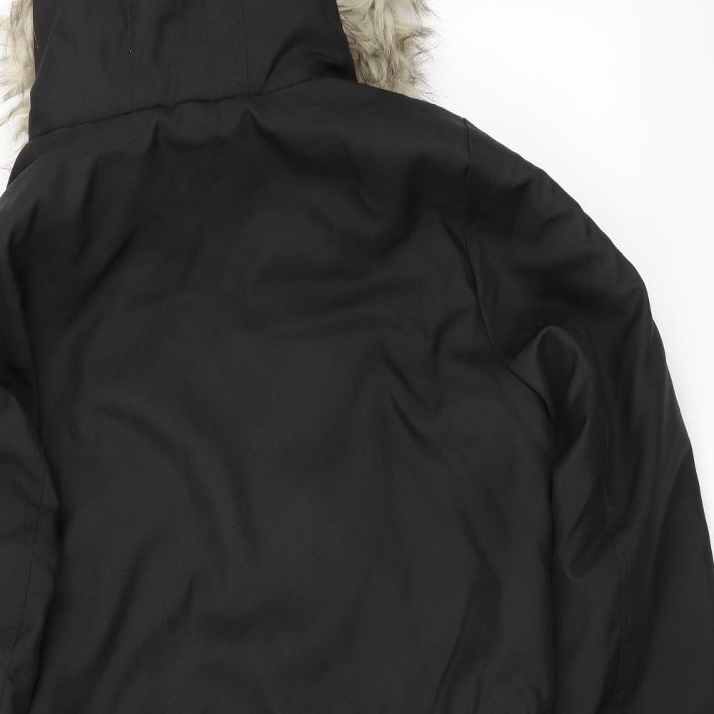 Only Mens Black   Overcoat Coat Size L