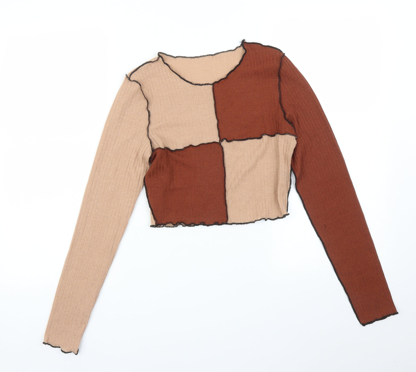 SheIn Womens Multicoloured Colourblock  Basic T-Shirt Size M