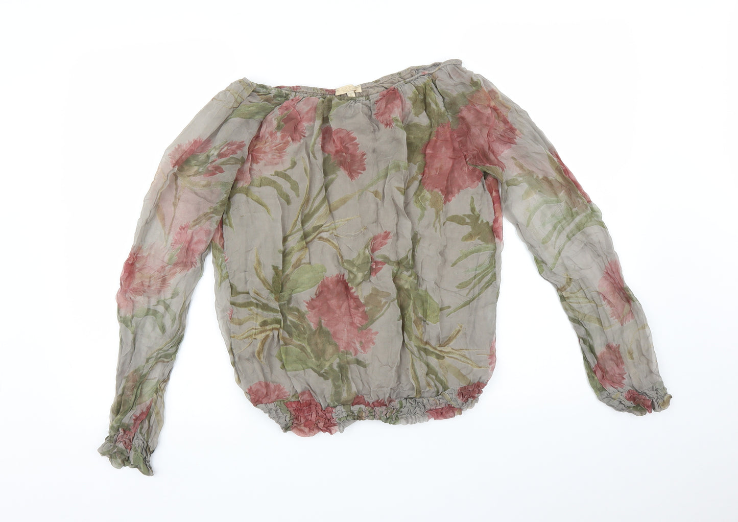 GIUSY Womens Multicoloured Floral  Basic T-Shirt Size S