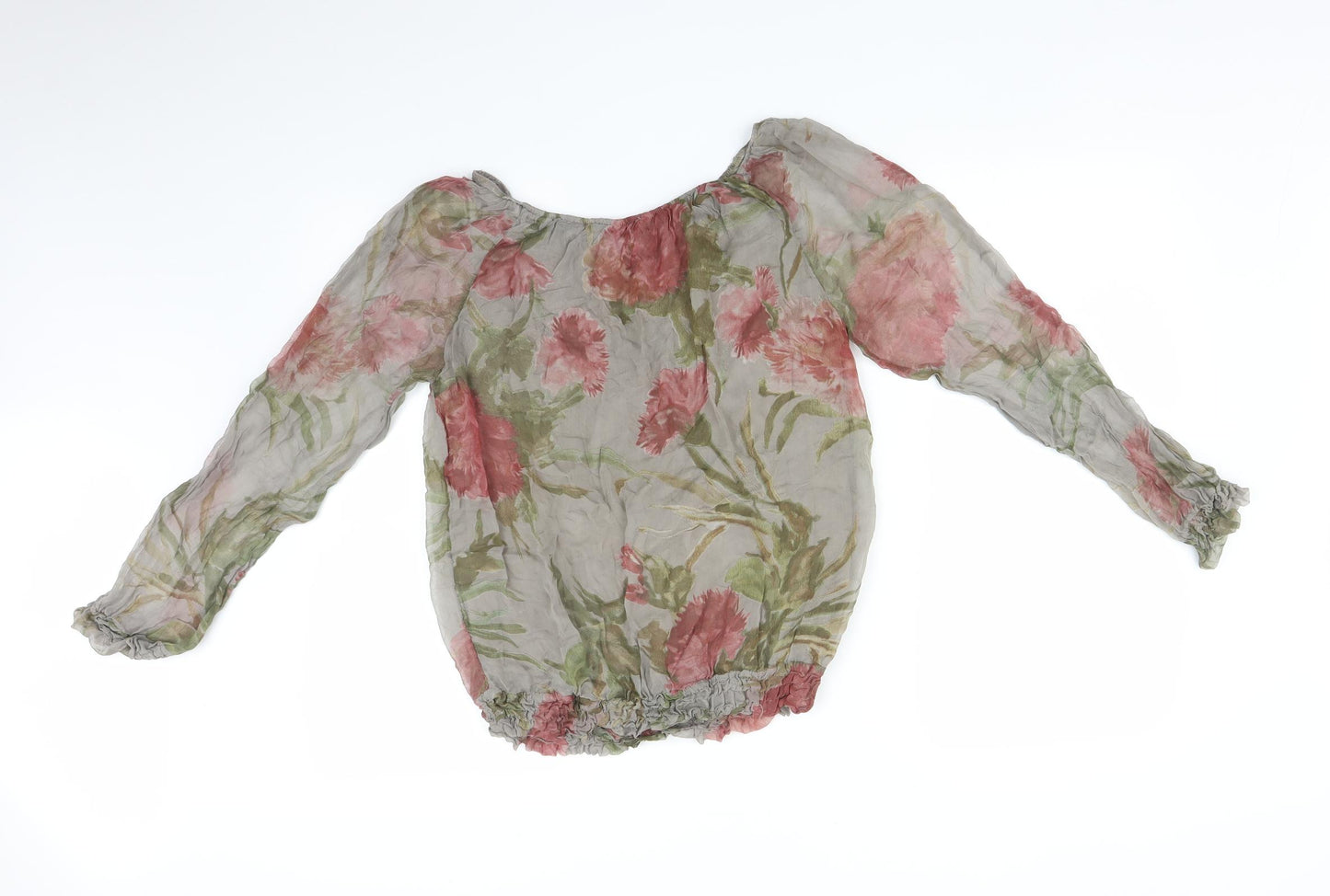 GIUSY Womens Multicoloured Floral  Basic T-Shirt Size S