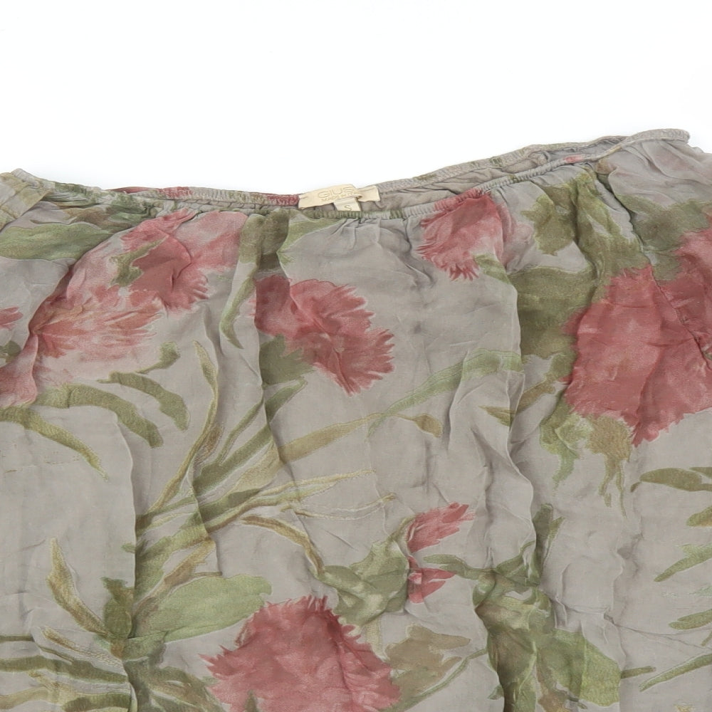 GIUSY Womens Multicoloured Floral  Basic T-Shirt Size S