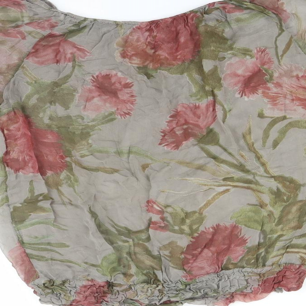 GIUSY Womens Multicoloured Floral  Basic T-Shirt Size S