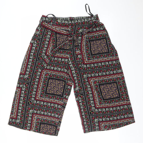 Preworn Womens Multicoloured Geometric  Cropped Trousers Size 10