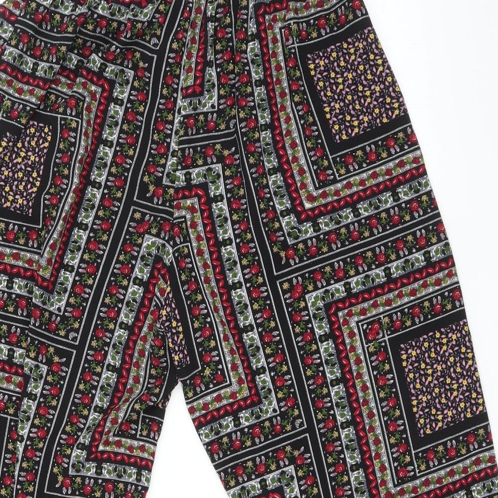 Preworn Womens Multicoloured Geometric  Cropped Trousers Size 10