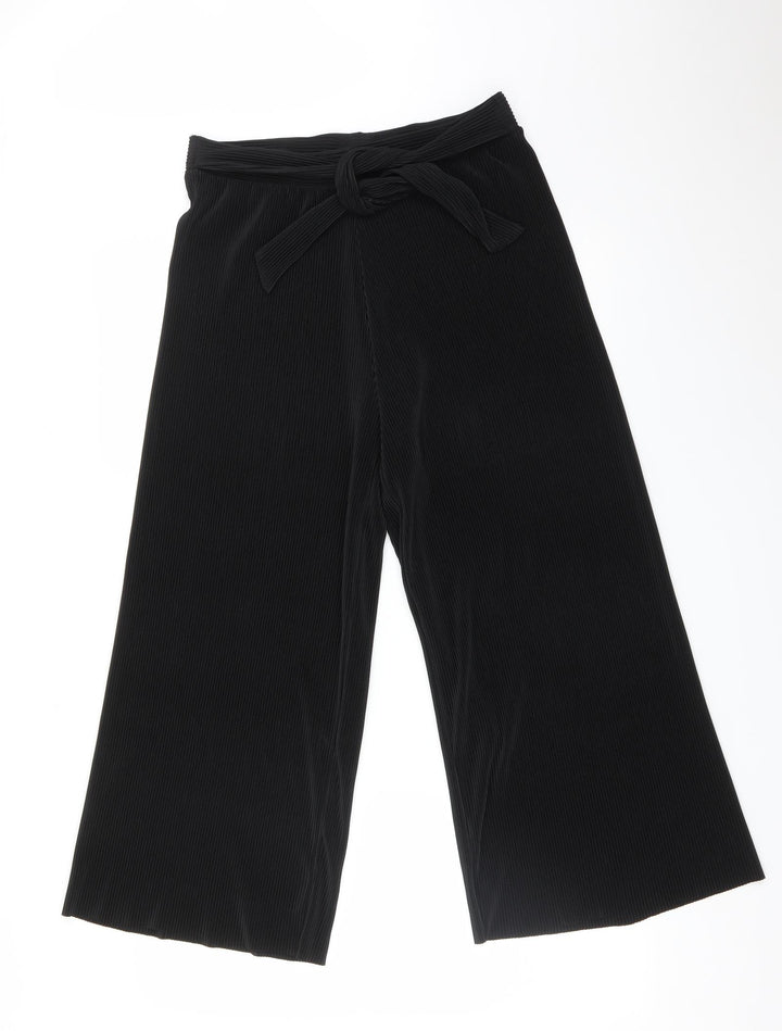 F&F Womens Black Striped Carrot Trousers Size 12 L23 in