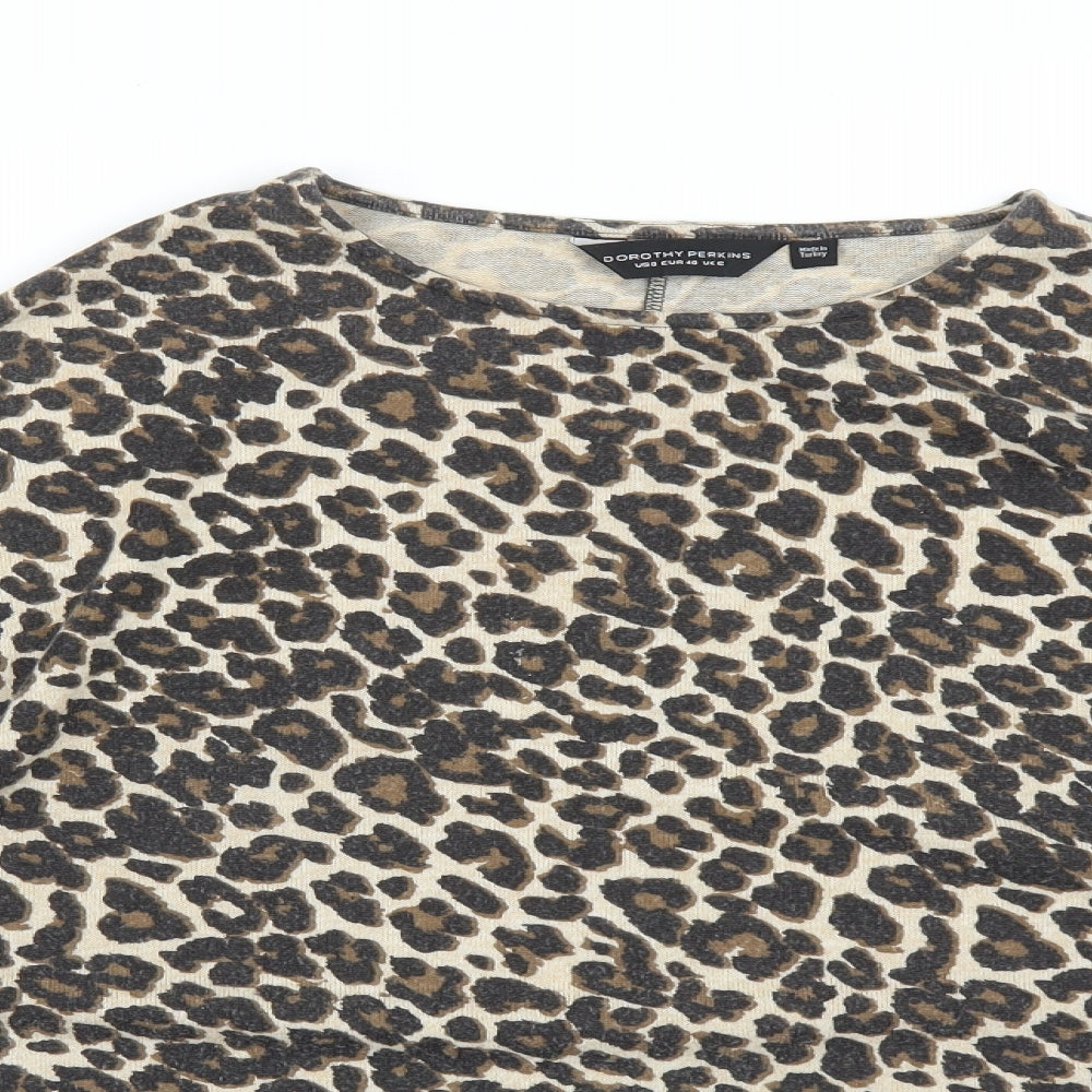 Dorothy Perkins Womens Multicoloured Animal Print  Basic T-Shirt Size 12