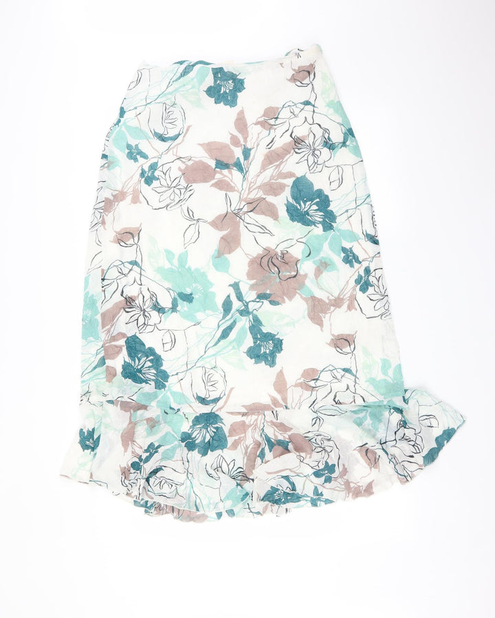 Adini Womens Multicoloured Floral Trumpet Skirt Size S