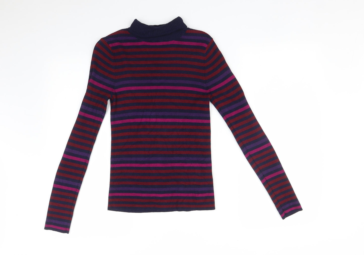 Miss Selfridge Womens Multicoloured Striped  Basic T-Shirt Size 12