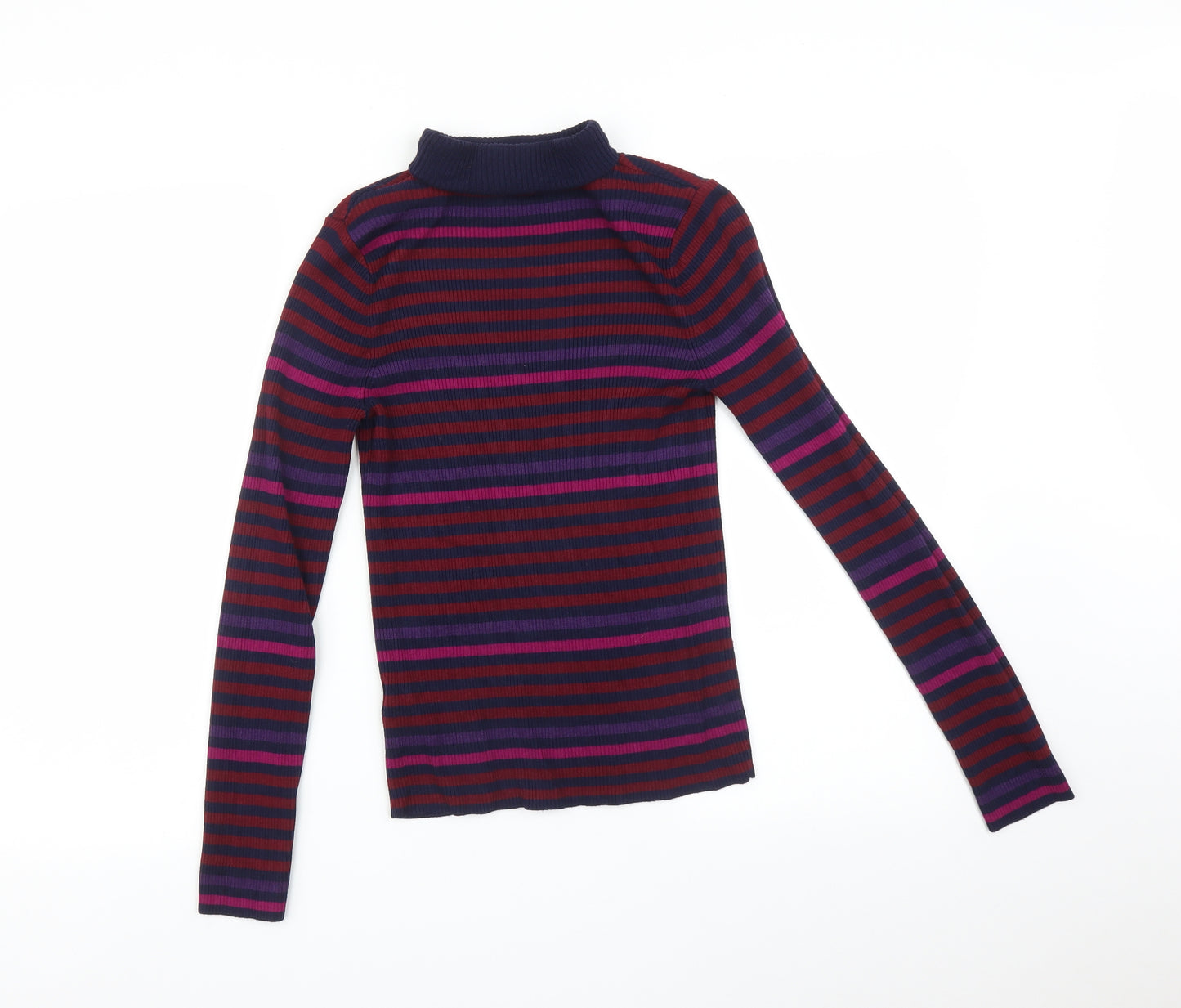 Miss Selfridge Womens Multicoloured Striped  Basic T-Shirt Size 12