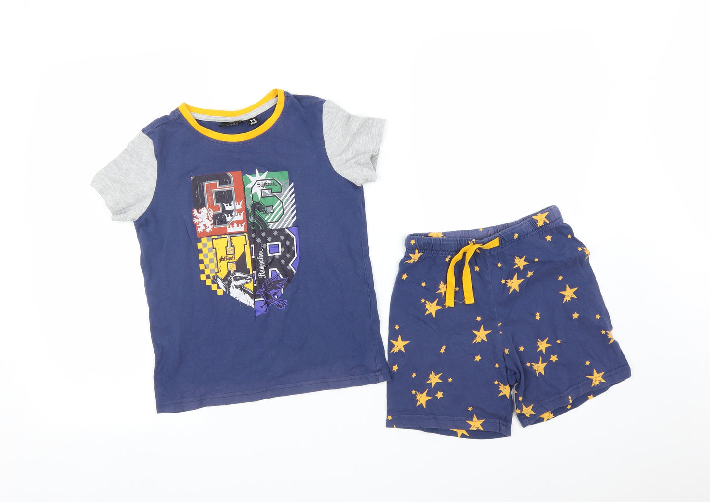 Preworn Boys Multicoloured Geometric   Pyjama Set Size 7-8 Years